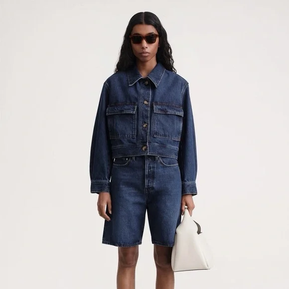 TOTEME Denim Crop Jacket Organic Cotton - Picture 2 of 10